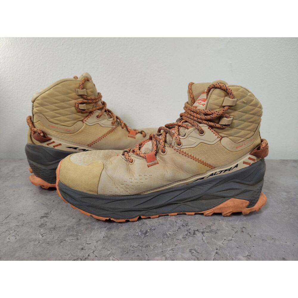 Altra Olympus 5 Mid GTX Hiking Boots Women's 7.5 Sand Zero Drop Waterproof EUC - Picture 8 of 14